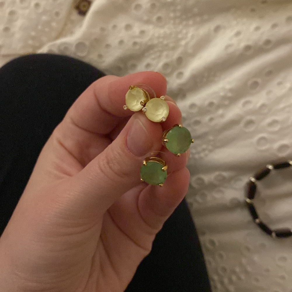 Kate spade green and yellow stud earrings